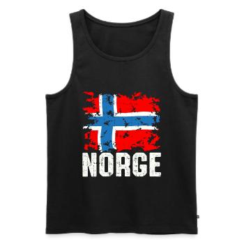 Norway - Men's Premium Organic Tank Top - black - Front - Michal (187cm)