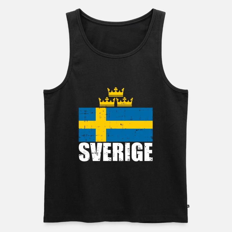 Schweden - Männer Premium Bio Tank Top - Schwarz