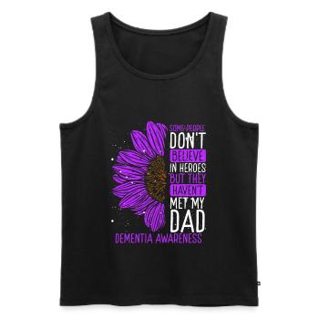 Dementia Awareness Ribbon Dad Warrior - Men's Premium Organic Tank Top - black - Front - Michal (187cm)