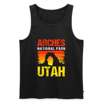Arches-Nationalpark Utah - Männer Premium Bio Tank Top - Schwarz - Vorne - AI Model Male 178 light (178cm)