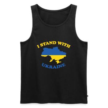 Je suis avec l'Ukraine I Stand With Ukraine - Débardeur bio Premium Homme - noir - Devant - AI Model Male 178 light (178cm)