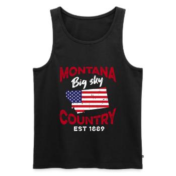 Montana USA Drapeau américain du Montanan - Débardeur bio Premium Homme - noir - Devant - Michal (187cm)