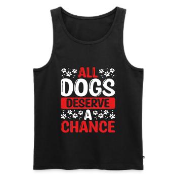 Sauvetage de chien Tous les chiens méritent une chance Chien de refuge - Débardeur bio Premium Homme - noir - Devant - AI Model Male 178 light (178cm)