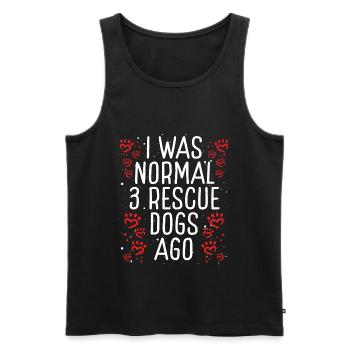 Dog Rescue J’étais normal 3 Rescue Dogs Shelter Dog - Débardeur bio Premium Homme - noir - Devant - AI Model Male 178 light (178cm)