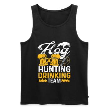 Hog Hunting Drinking Team Boar Hunter Hog Hunt - Männer Premium Bio Tank Top - Schwarz - Vorne - AI Model Male 178 light (178cm)