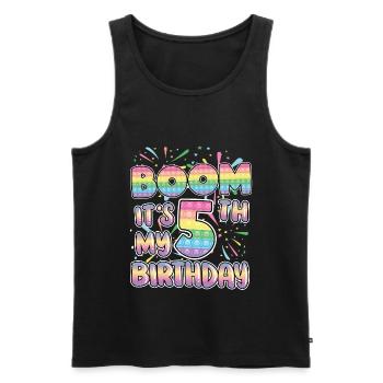 Boom It's My 5th Birthday Popper Zahl Pop It - Männer Premium Bio Tank Top - Schwarz - Vorne - Michal (187cm)