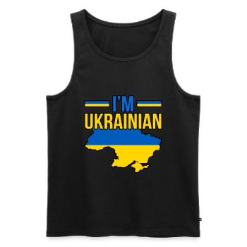 Ukraine - Männer Premium Bio Tank Top - Schwarz - Vorne - Michal (187cm)