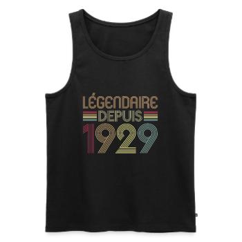 Légendaire Depuis 1929 - Débardeur bio Premium Homme - noir - Devant - Michal (187cm)