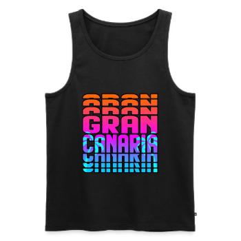 Grande Canarie - Débardeur bio Premium Homme - noir - Devant - AI Model Male 178 light (178cm)