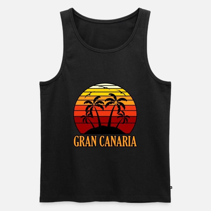 Gran Canaria - Männer Premium Bio Tank Top - Schwarz