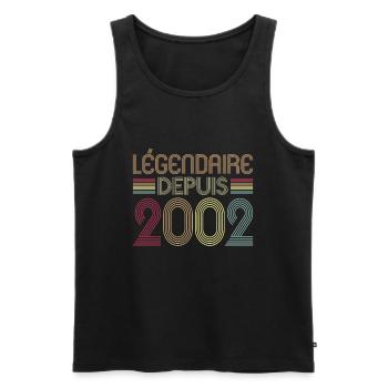 Légendaire Depuis 2002 - Débardeur bio Premium Homme - noir - Devant - Michal (187cm)