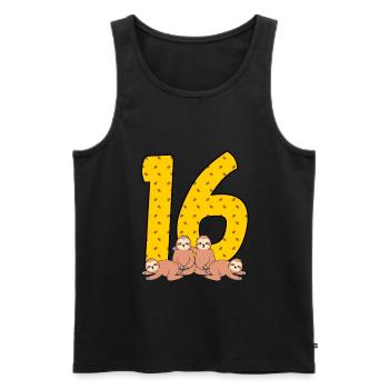16. Geburtstag - Männer Premium Bio Tank Top - Schwarz - Vorne - Michal (187cm)