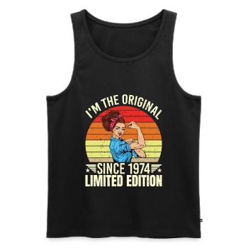 Ich Bin Das Original Seit 1974 Limited Edition - Männer Premium Bio Tank Top - Schwarz - Vorne - Michal (187cm)