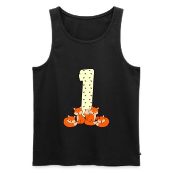 1. Geburtstag - Männer Premium Bio Tank Top - Schwarz - Vorne - AI Model Male 178 light (178cm)