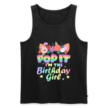 Pop It I'm The Birthdaygirl Magische Einhorn Party - Männer Premium Bio Tank Top - Schwarz - Vorne - AI Model Male 178 light (178cm)
