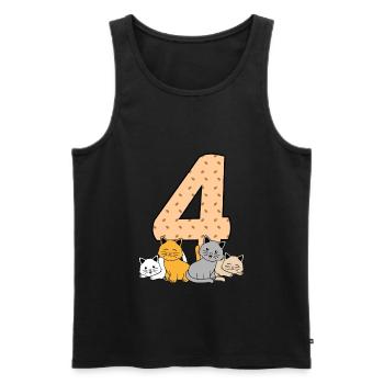 4. Geburtstag - Männer Premium Bio Tank Top - Schwarz - Vorne - AI Model Male 178 light (178cm)