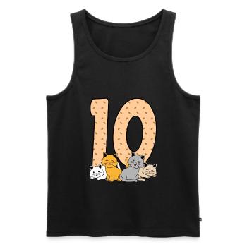 10. Geburtstag - Männer Premium Bio Tank Top - Schwarz - Vorne - Michal (187cm)