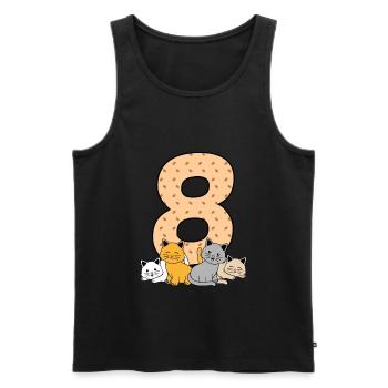 8. Geburtstag - Männer Premium Bio Tank Top - Schwarz - Vorne - Michal (187cm)
