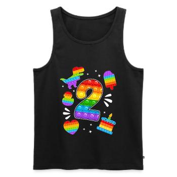 2. Geburtstag Pop 2 Jahr Party Für Jungen pop it - Männer Premium Bio Tank Top - Schwarz - Vorne - AI Model Male 178 light (178cm)