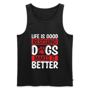 Dog Rescuer Rescuing Dogs rend les chiens meilleurs - Débardeur bio Premium Homme - noir - Devant - Michal (187cm)