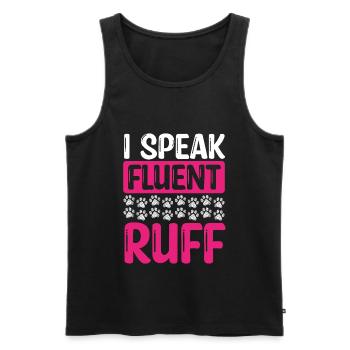 Dog Walker I speak fluent ruff Professional - Männer Premium Bio Tank Top - Schwarz - Vorne - Michal (187cm)