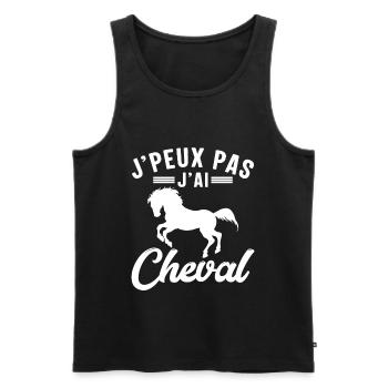 Je Peux Pas J'ai Cheval - Débardeur bio Premium Homme - noir - Devant - Michal (187cm)