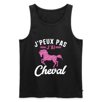 Je Peux Pas J'ai Cheval - Débardeur bio Premium Homme - noir - Devant - Michal (187cm)