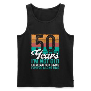 50 Years Old 50th Birthday for Him Retro Humor - Männer Premium Bio Tank Top - Schwarz - Vorne - AI Model Male 178 light (178cm)
