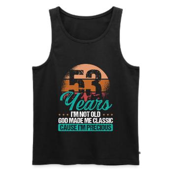 53rd Birthday Idea for Her 53 years old for Mom - Männer Premium Bio Tank Top - Schwarz - Vorne - AI Model Male 178 light (178cm)