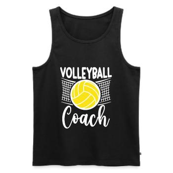 Entraîneur De Volley-ball - Débardeur bio Premium Homme - noir - Devant - Michal (187cm)