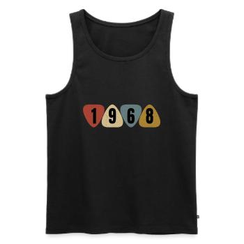 Born 1968 guitarist guitar pick - Men's Premium Organic Tank Top - black - Front - AI Model Male 178 light (178cm)