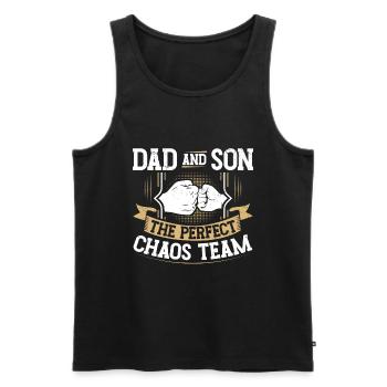 Dad and son - Das Perfekte Chaos-team Zum Vatertag - Männer Premium Bio Tank Top - Schwarz - Vorne - Michal (187cm)