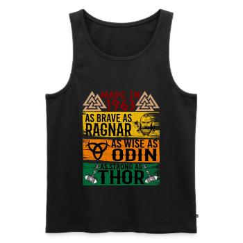 Hergestellt 1963 So Tapfer Wie Ragnar So Weise - Männer Premium Bio Tank Top - Schwarz - Vorne - Michal (187cm)
