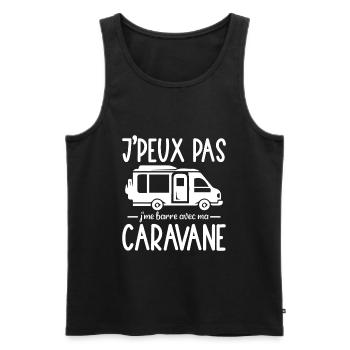 Je Peux Pas Je Me Barre Avec Ma Caravane - Débardeur bio Premium Homme - noir - Devant - AI Model Male 178 light (178cm)