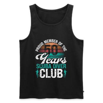 50 ans Scuba Diver Club Plongée 50e anniversaire - Débardeur bio Premium Homme - noir - Devant - Michal (187cm)