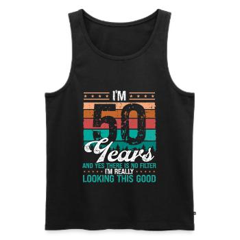 50th Birthday Idea Looking this good 50 Years Old - Männer Premium Bio Tank Top - Schwarz - Vorne - Michal (187cm)