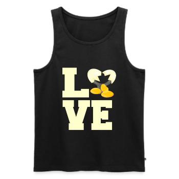 Love Eggs Breakfast Gift - Men's Premium Organic Tank Top - black - Front - Michal (187cm)