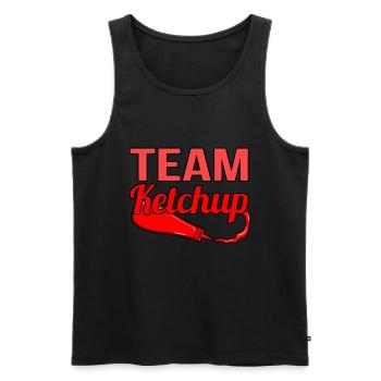 Cadeau ketchup d’équipe - Débardeur bio Premium Homme - noir - Devant - Michal (187cm)