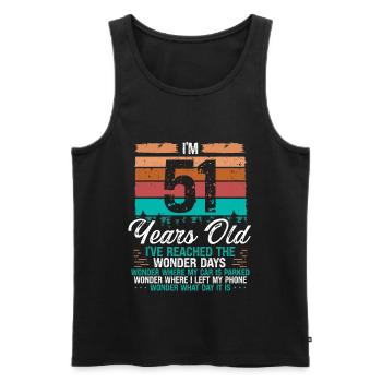 51st Birthday Idea Birthdays Retro 51 Years Old - Männer Premium Bio Tank Top - Schwarz - Vorne - Michal (187cm)