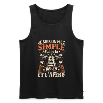 J'aime La Moto Et L'apéro - Débardeur bio Premium Homme - noir - Devant - Michal (187cm)