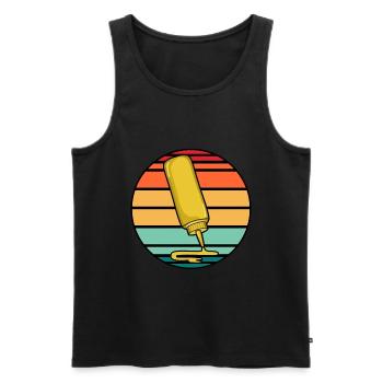 Eat mustard sauce squeeze gift - Men's Premium Organic Tank Top - black - Front - AI Model Male 178 light (178cm)