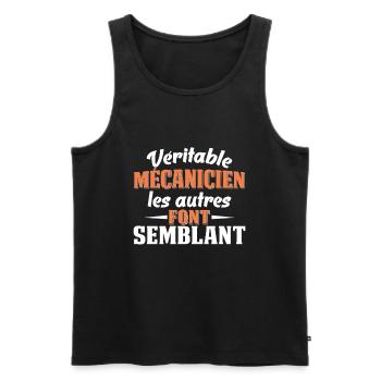 Real mechanic Others pretend - Men's Premium Organic Tank Top - black - Front - AI Model Male 178 light (178cm)