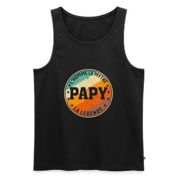 Grandpa Man The Myth The Legend - Men's Premium Organic Tank Top - black - Front - AI Model Male 178 light (178cm)