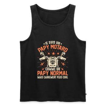 Ich bin ein sehr cooler Biker-Opa - Männer Premium Bio Tank Top - Schwarz - Vorne - AI Model Male 178 light (178cm)