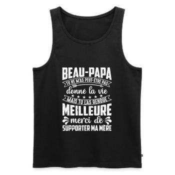 Stiefvater Danke für die Unterstützung von My Mother - Männer Premium Bio Tank Top - Schwarz - Vorne - AI Model Male 178 light (178cm)