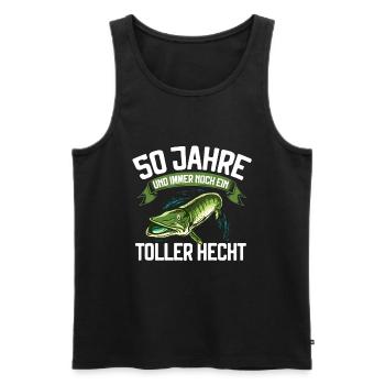 50 Jahre und immer noch ein toller Hecht Angler - Männer Premium Bio Tank Top - Schwarz - Vorne - Michal (187cm)