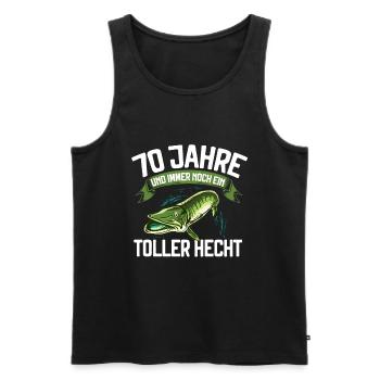 70 Jahre und immer noch ein toller Hecht Angler - Männer Premium Bio Tank Top - Schwarz - Vorne - Michal (187cm)