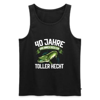 40 Jahre und immer noch ein toller Hecht Angler - Männer Premium Bio Tank Top - Schwarz - Vorne - Michal (187cm)