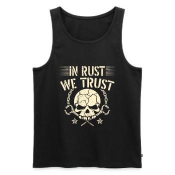 In Rust Vertrauen Wir Auf Blacksmith Bladesmith - Männer Premium Bio Tank Top - Schwarz - Vorne - AI Model Male 178 light (178cm)