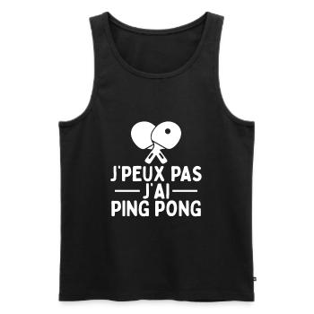 Je Peux Pas J'ai Ping Pong - Débardeur bio Premium Homme - noir - Devant - Michal (187cm)